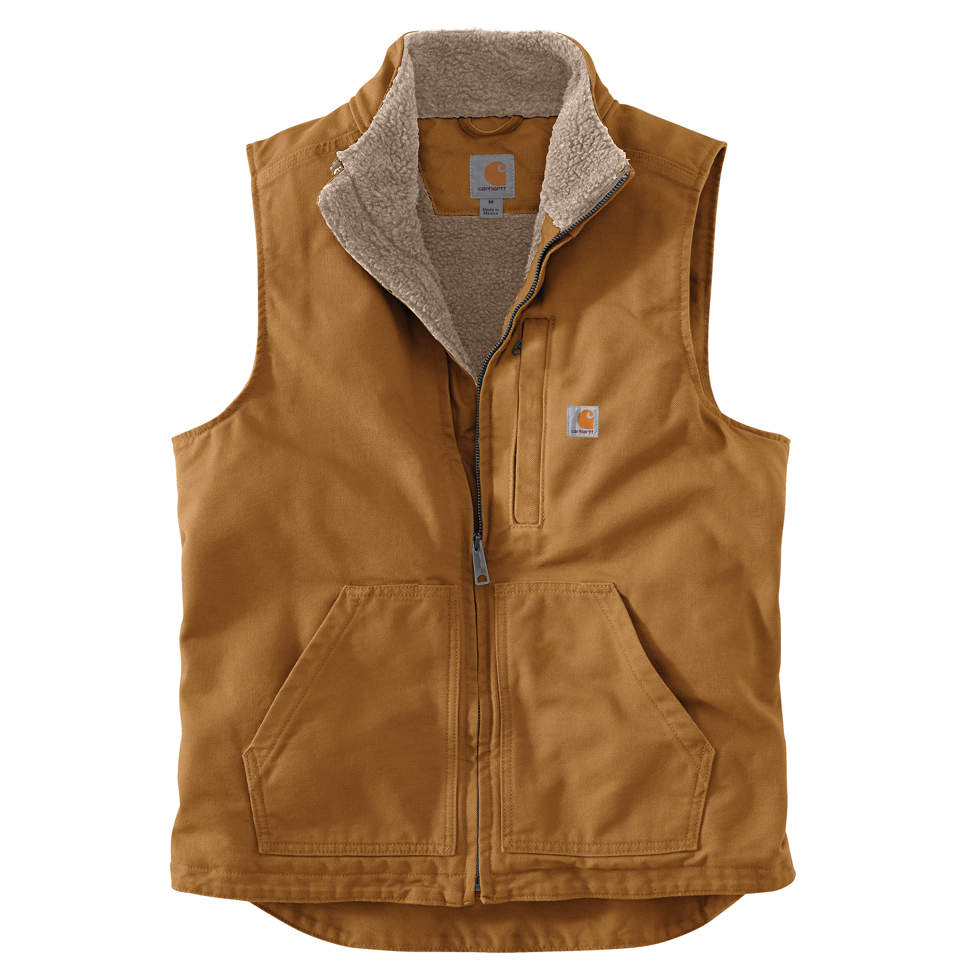 Carhartt Washed Duck Sherpa Lined Mock Neck Vest - Mens