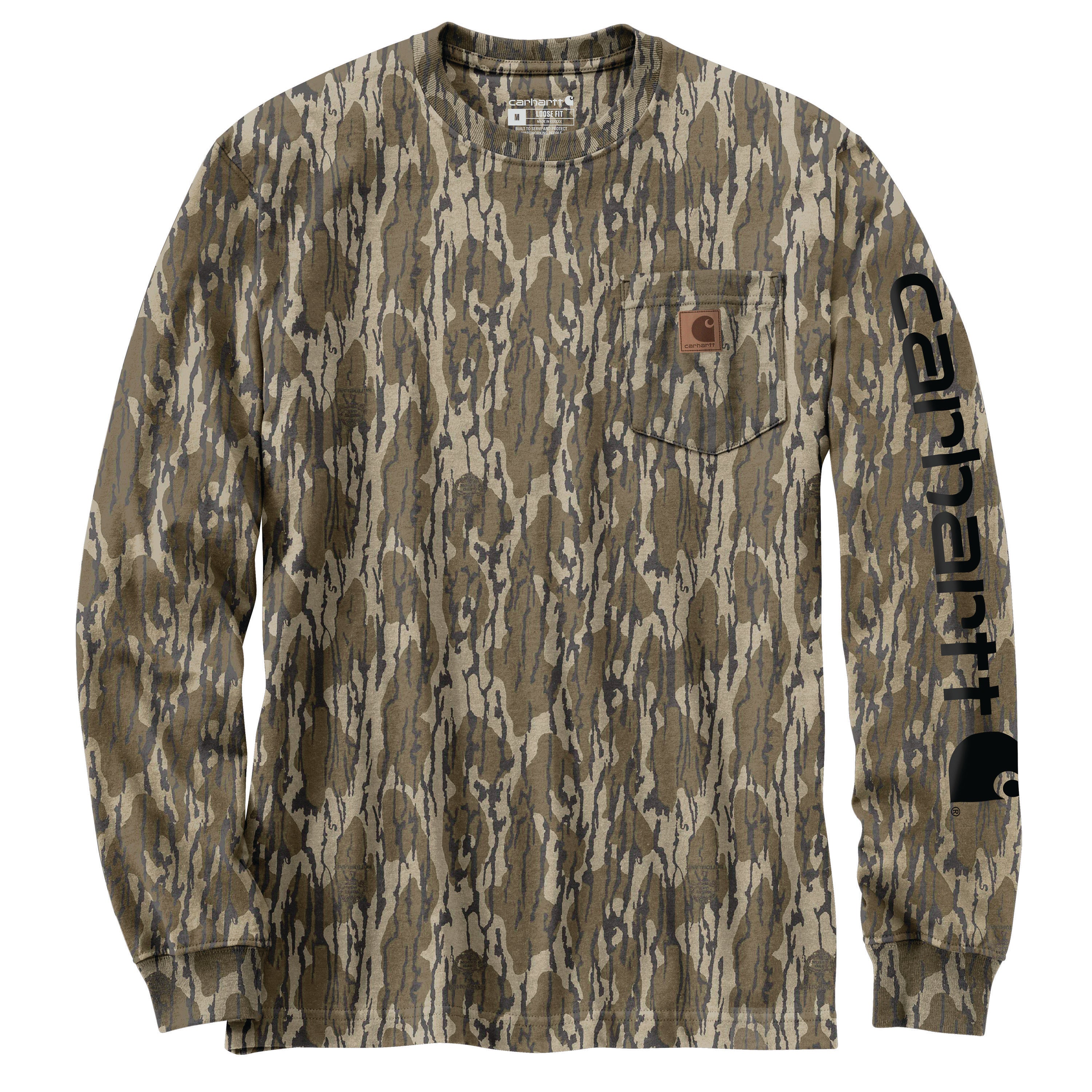 Carhartt Heavyweight Long-Sleeve Pocket Camo Logo Tee - Tall - Mens