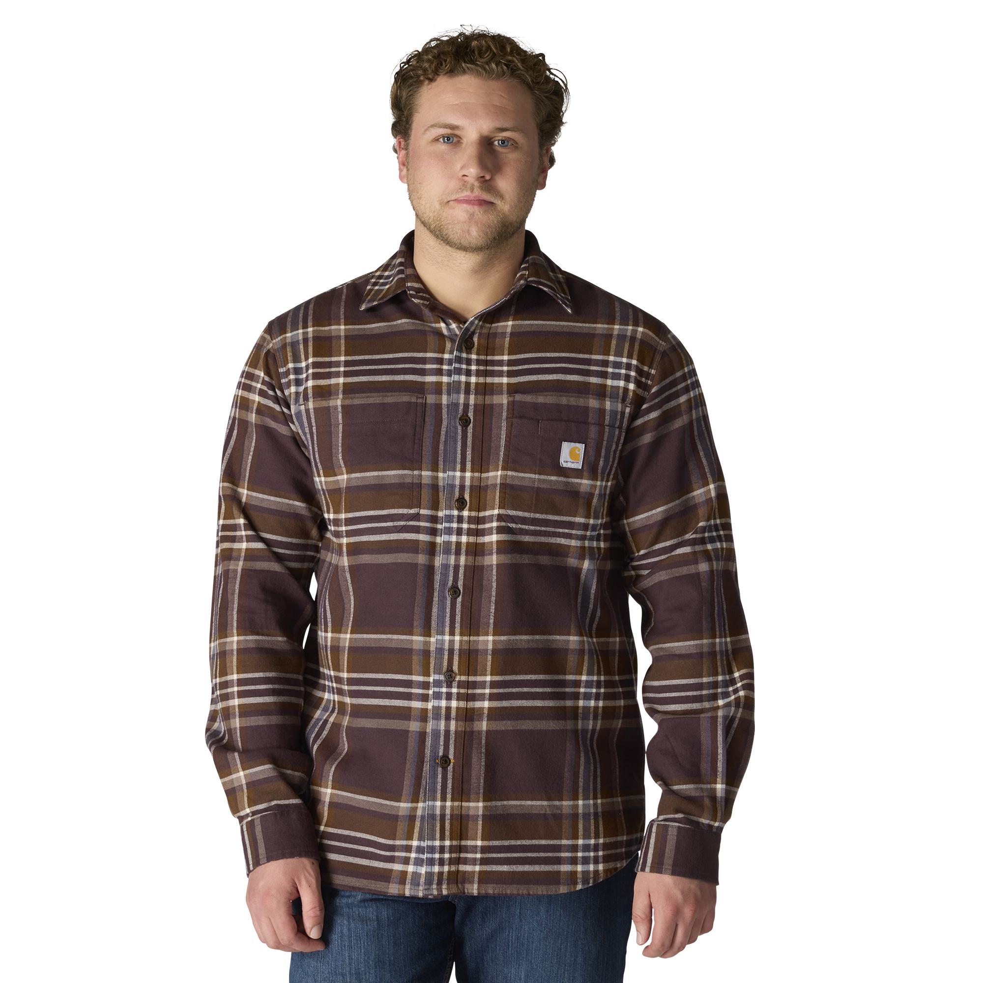 Carhartt Rugged Flex™ Midweight Flannel Long-Sleeve Plaid Shirt - Tall - Mens