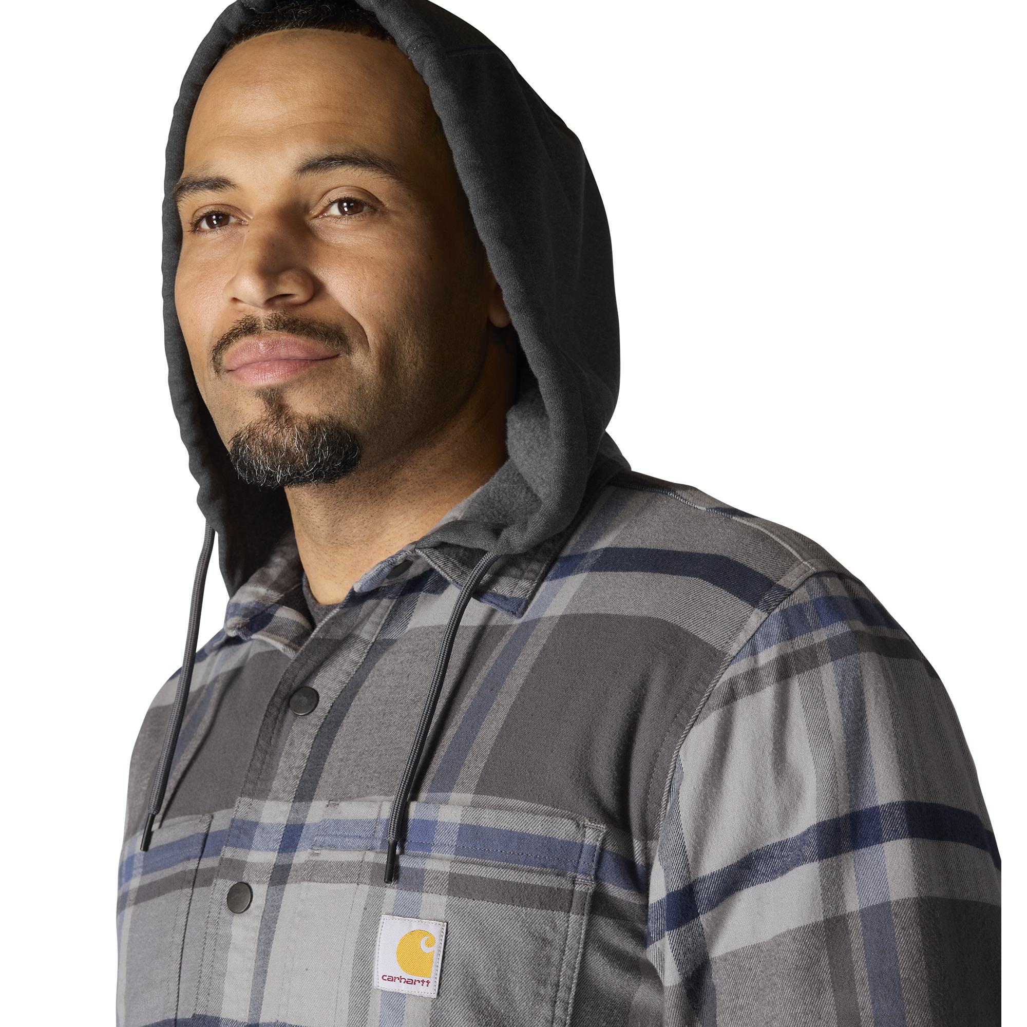 Carhartt Rugged Flex® Flannel Fleece Lined Hooded Shirt Jac - Tall - Mens