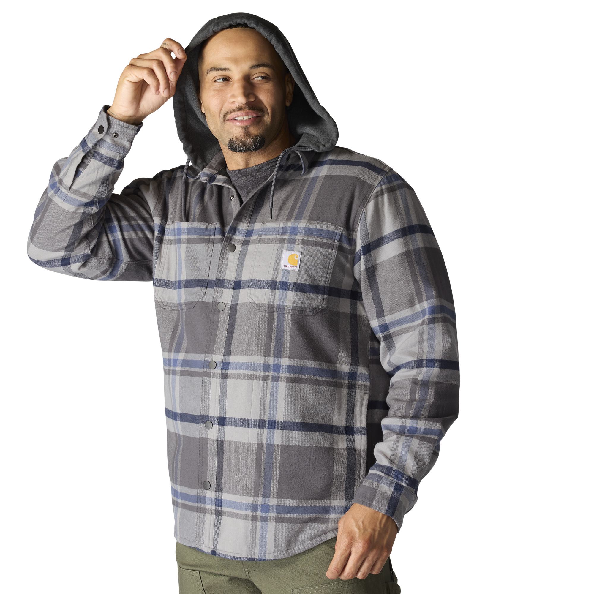 Carhartt Rugged Flex® Flannel Fleece Lined Hooded Shirt Jac - Tall - Mens
