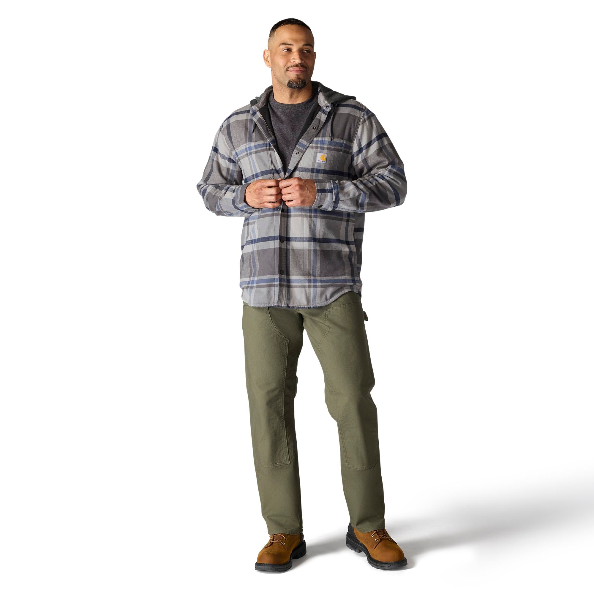 Carhartt Rugged Flex® Flannel Fleece Lined Hooded Shirt Jac - Tall - Mens