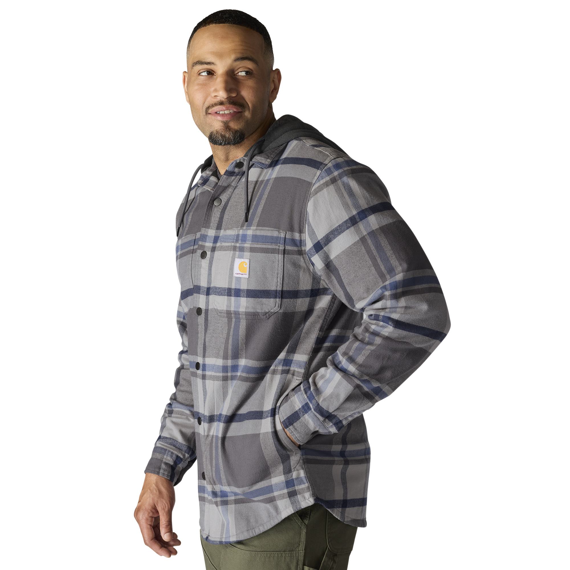 Carhartt Rugged Flex® Flannel Fleece Lined Hooded Shirt Jac - Tall - Mens