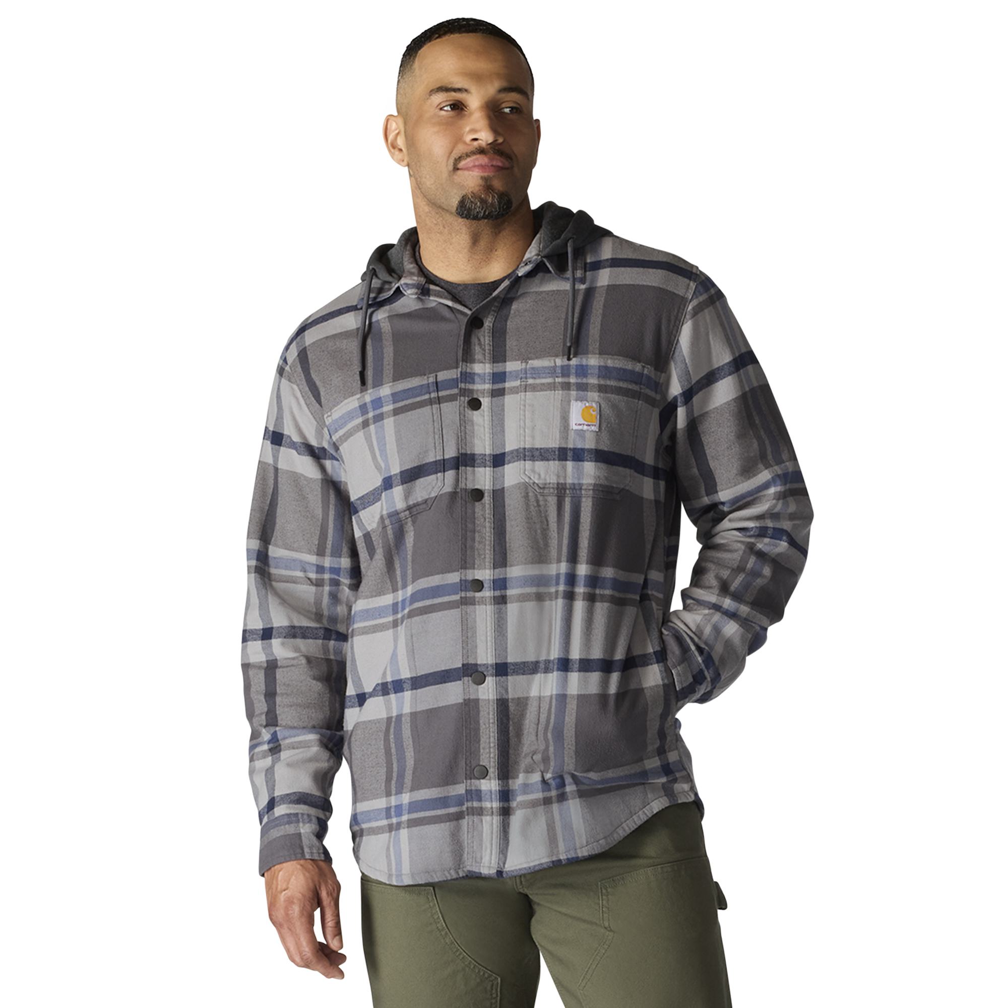 Carhartt Rugged Flex® Flannel Fleece Lined Hooded Shirt Jac - Tall - Mens