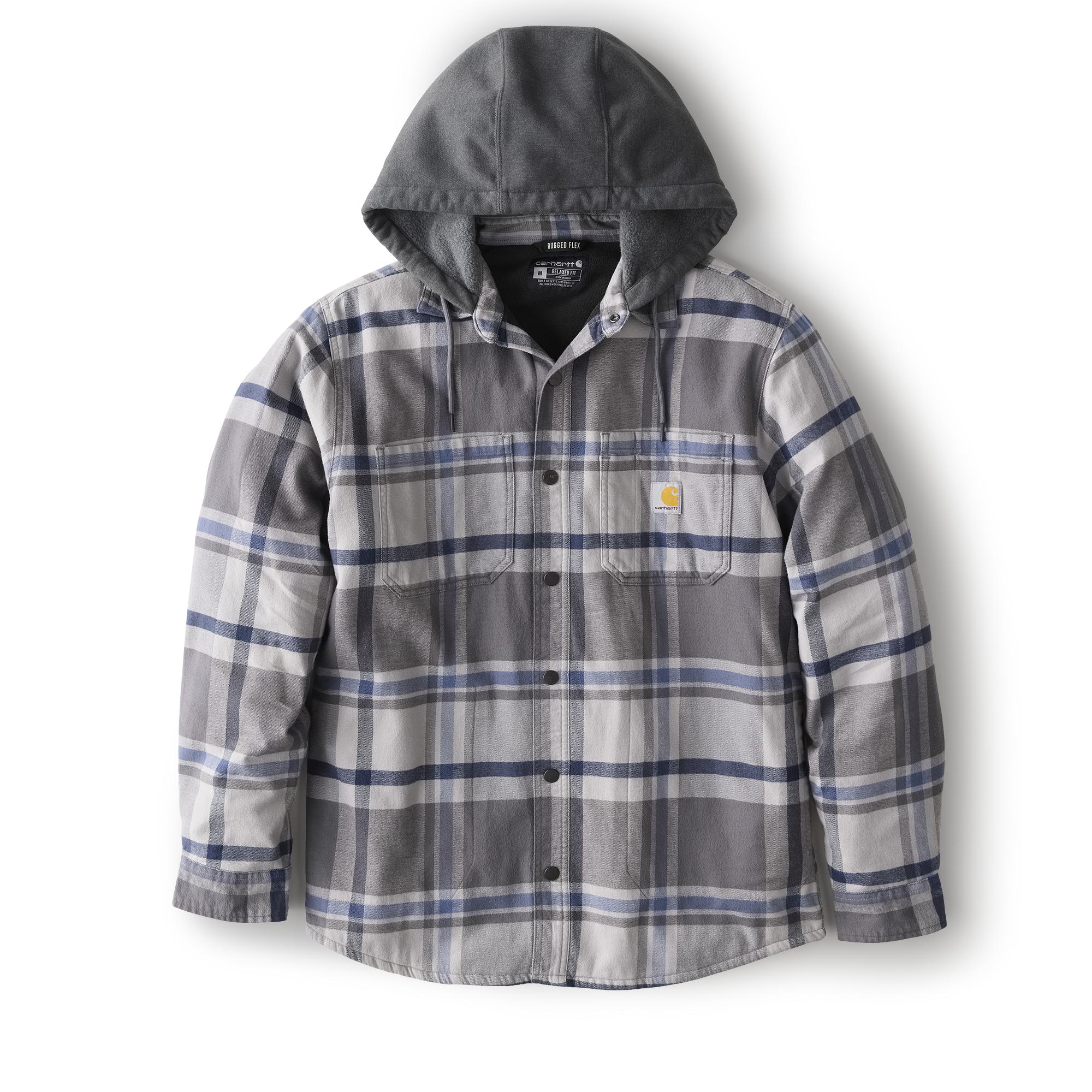 Carhartt Rugged Flex® Flannel Fleece Lined Hooded Shirt Jac - Tall - Mens
