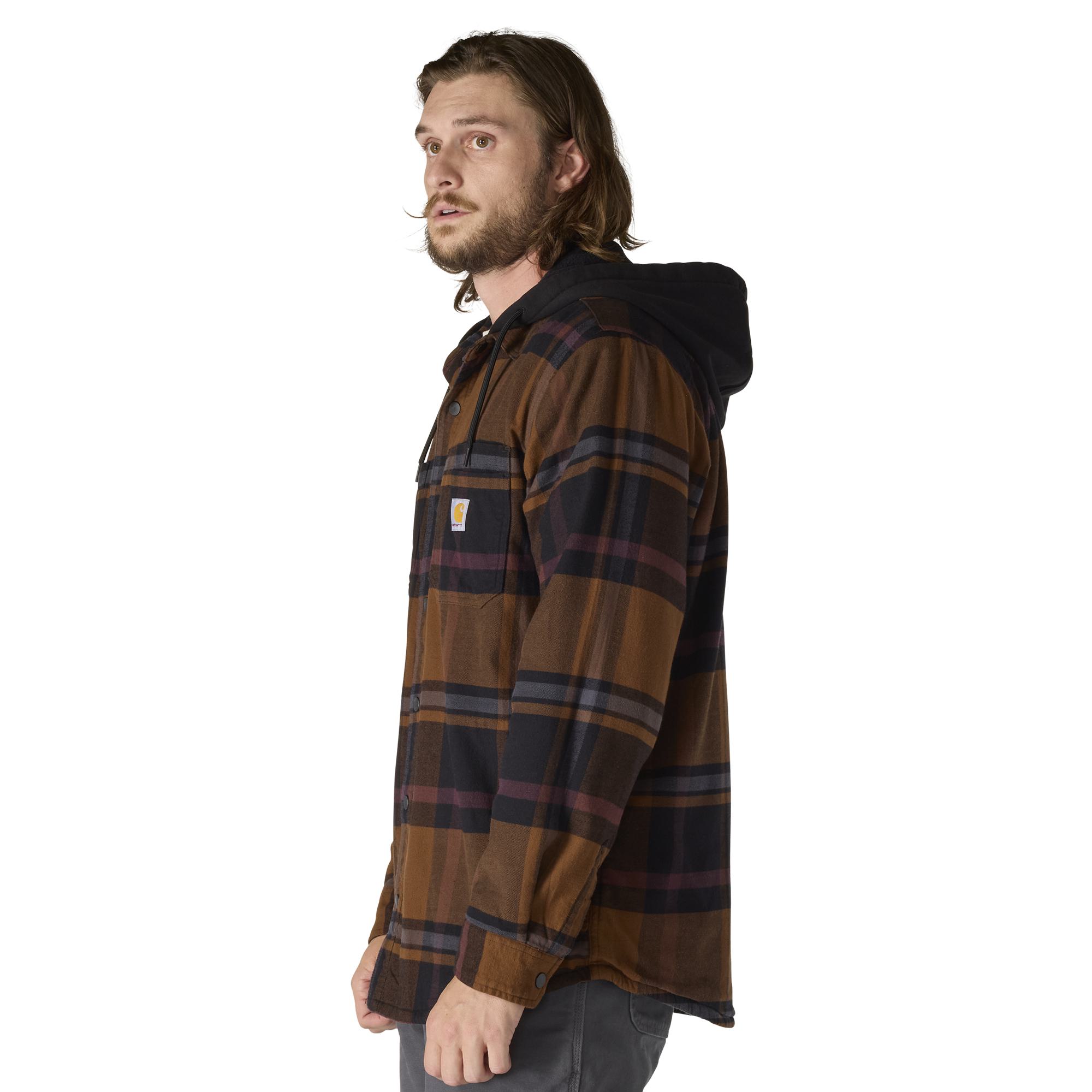 Carhartt Rugged Flex® Flannel Fleece Lined Hooded Shirt Jac - Tall - Mens