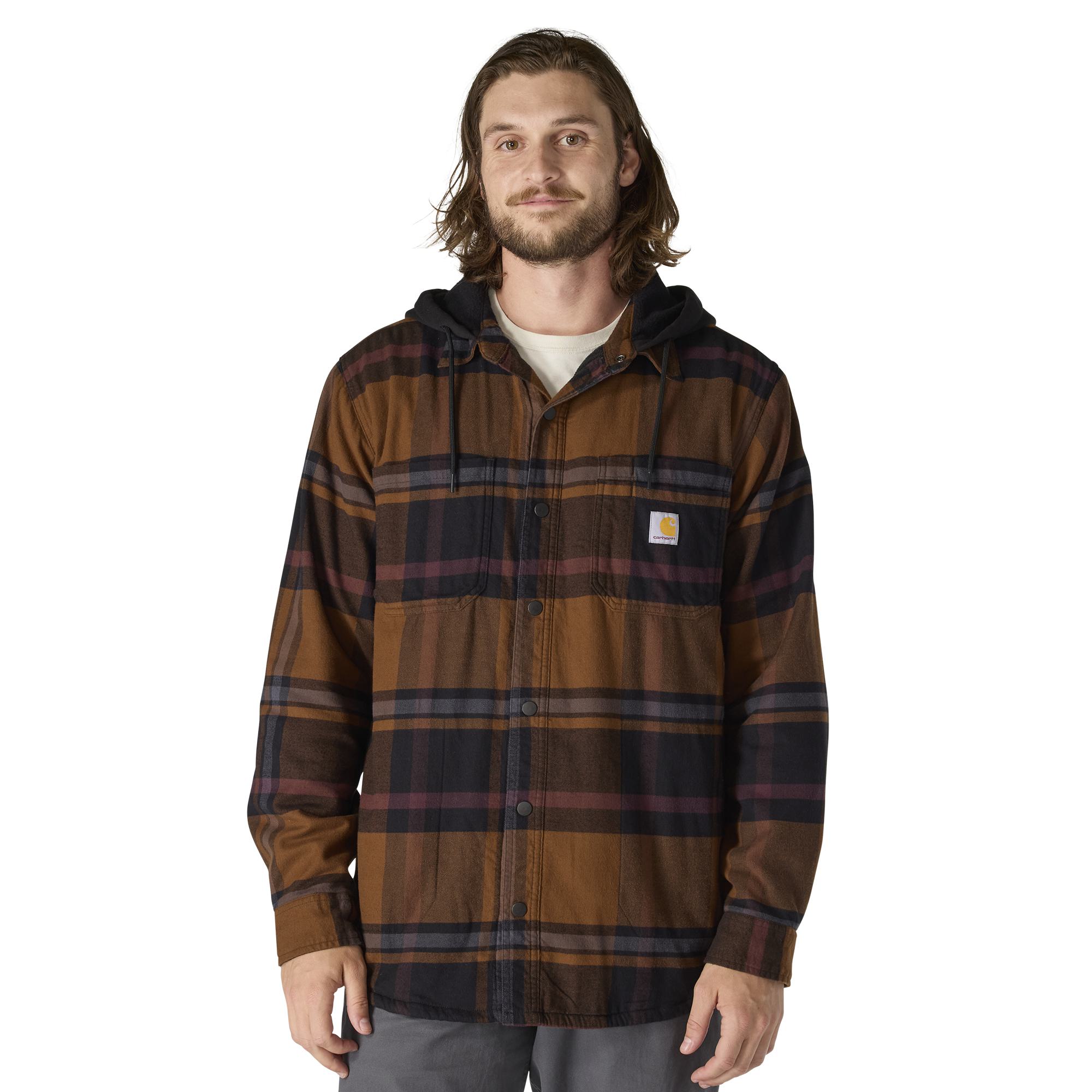Carhartt Rugged Flex® Flannel Fleece Lined Hooded Shirt Jac - Tall - Mens