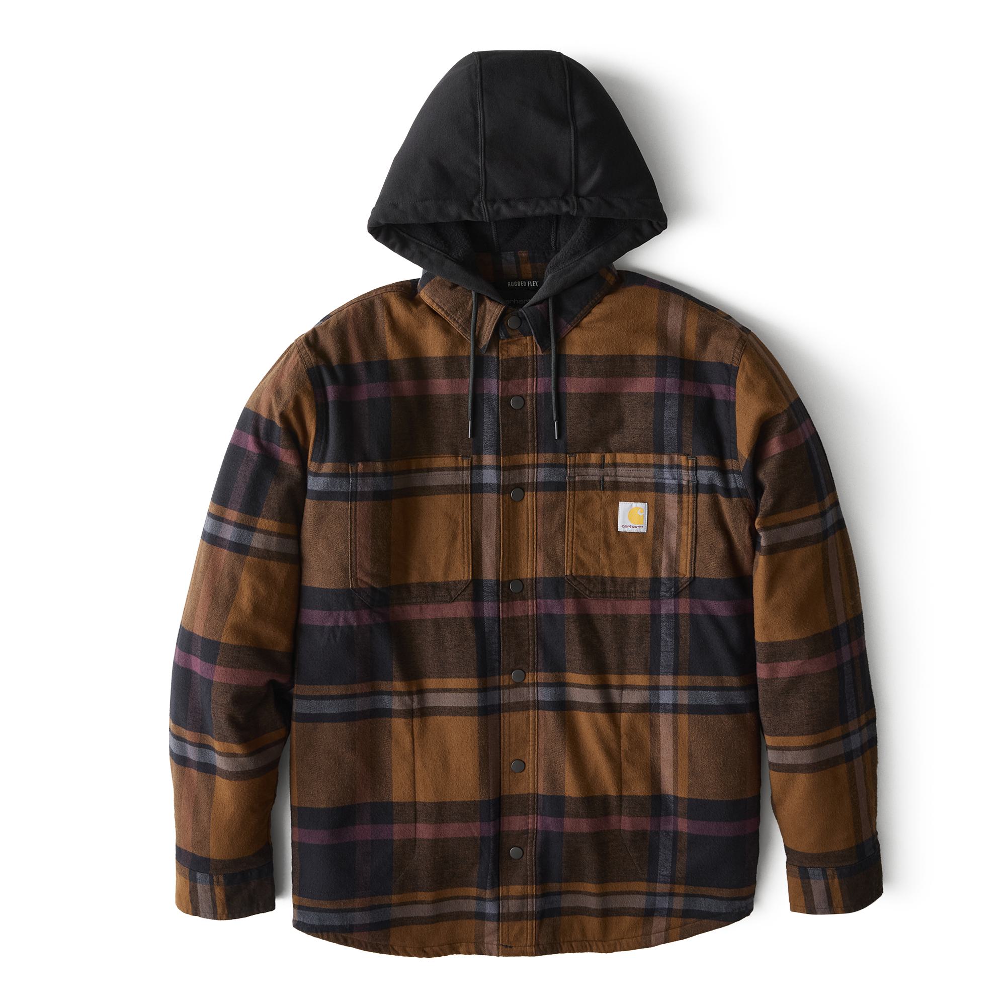 Carhartt Rugged Flex® Flannel Fleece Lined Hooded Shirt Jac - Tall - Mens
