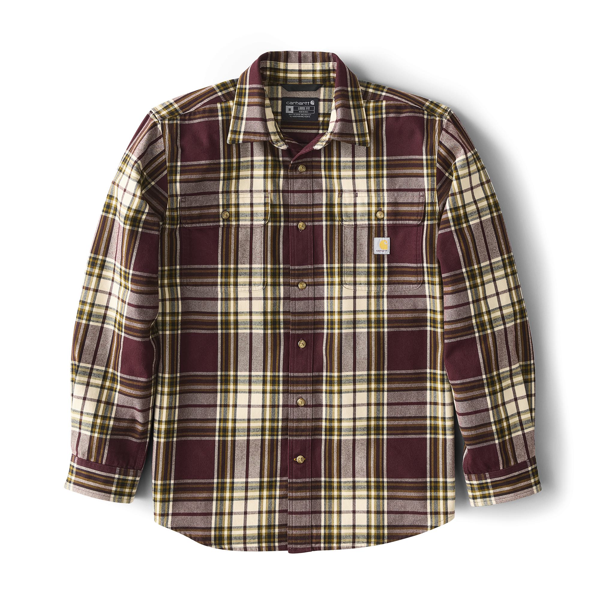 Carhartt Heavyweight Flannel Long-Sleeve Plaid Shirt - Mens
