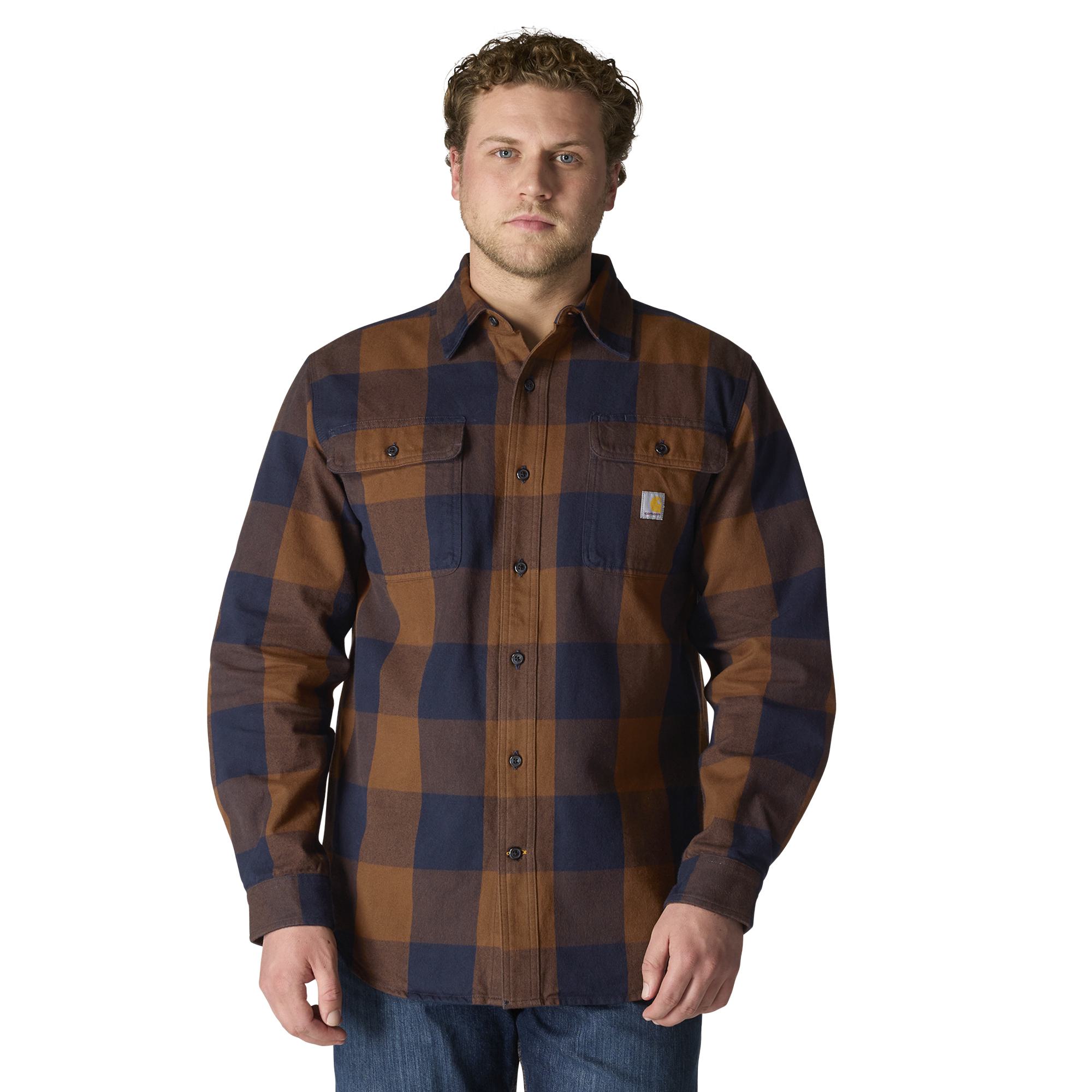 Carhartt Heavyweight Flannel Long-Sleeve Plaid Shirt - Mens
