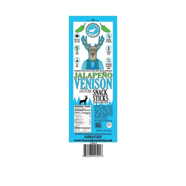 Pearson Ranch Multi-Pack Snack Sticks, Venison Jalapeno