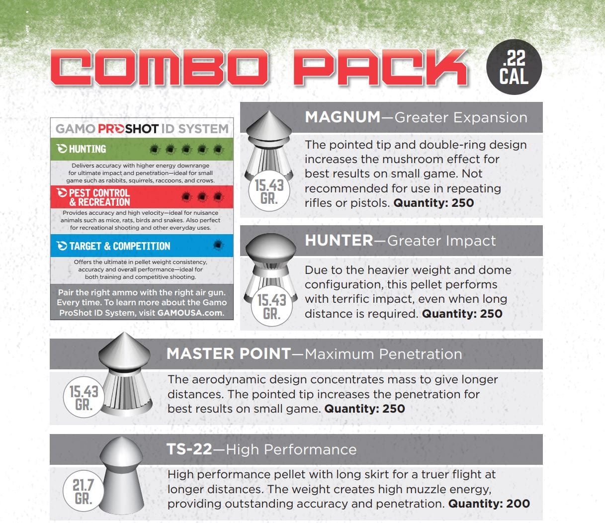 Gamo .22 Cal Combo Pack