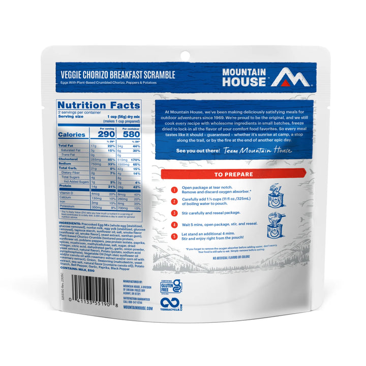 Mountain House Veggie Chorizo Breakfast Scramble 4 Oz