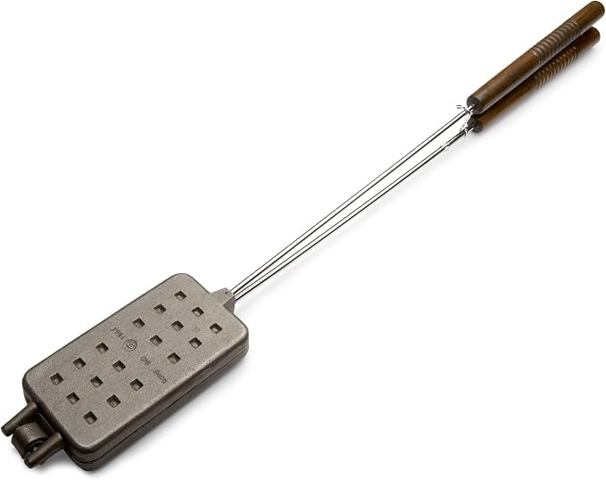 Rome Industries Inc Waffle Iron with Steel and Wood Handles