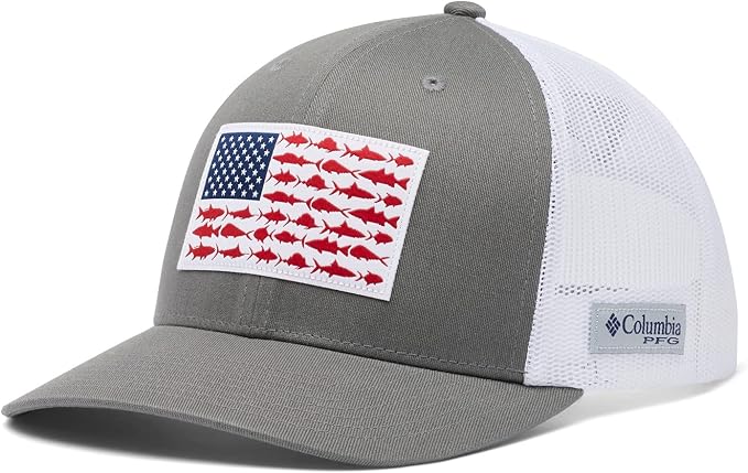 Columbia Men's PFG Fish Flag Mesh Snapback Hat