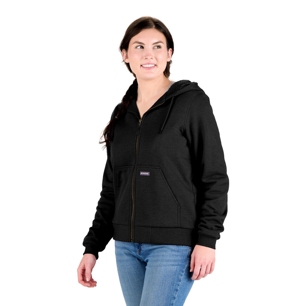 Berne Heritage Grid Fleece-Line Full-Zip Hooded - Womens