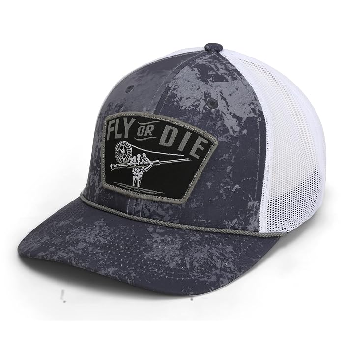 Fly Or Die Fly Fishing Mesh Back Patch Rope Cap
