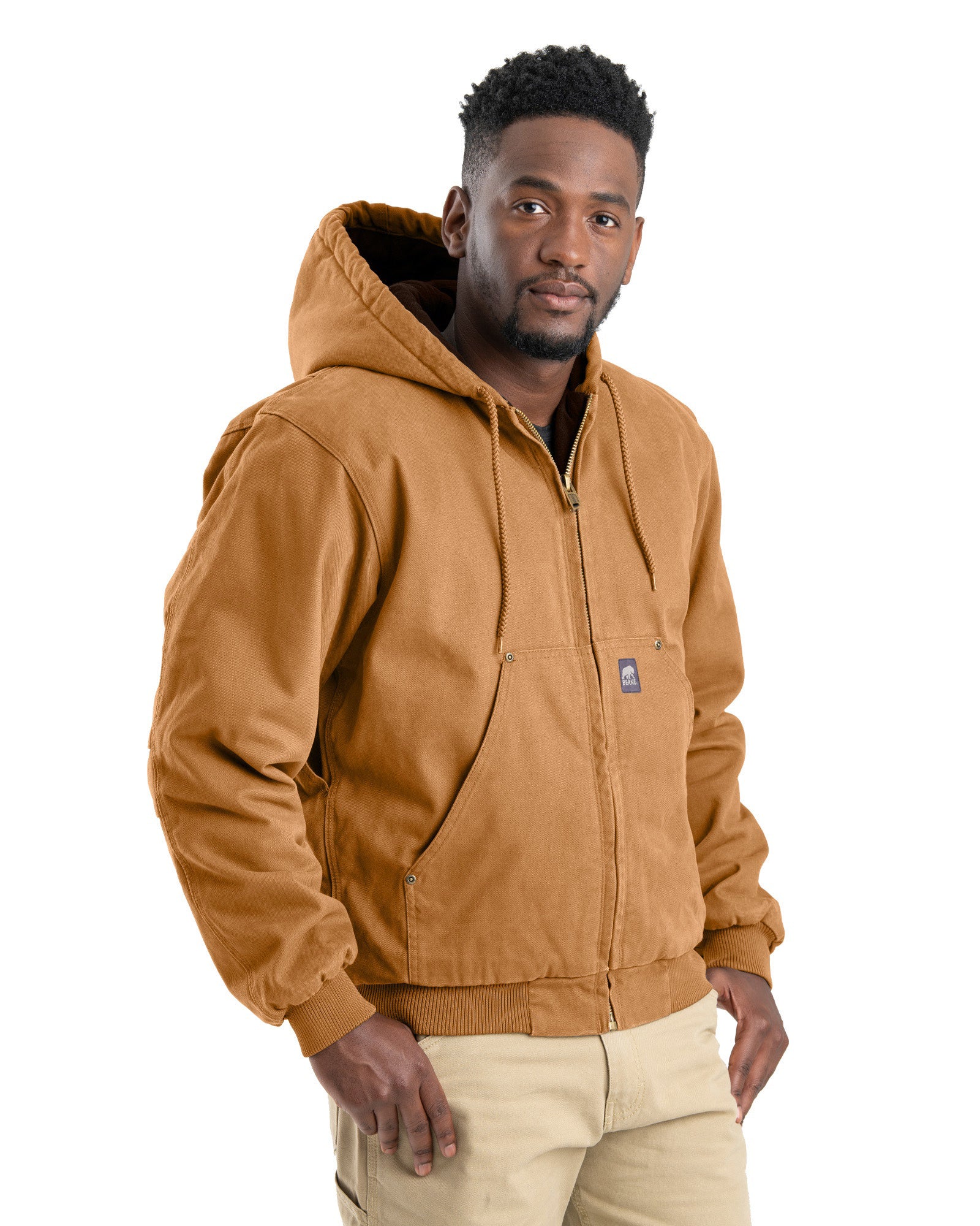 Berne Heartland Washed Duck Hooded Work Jacket Mens