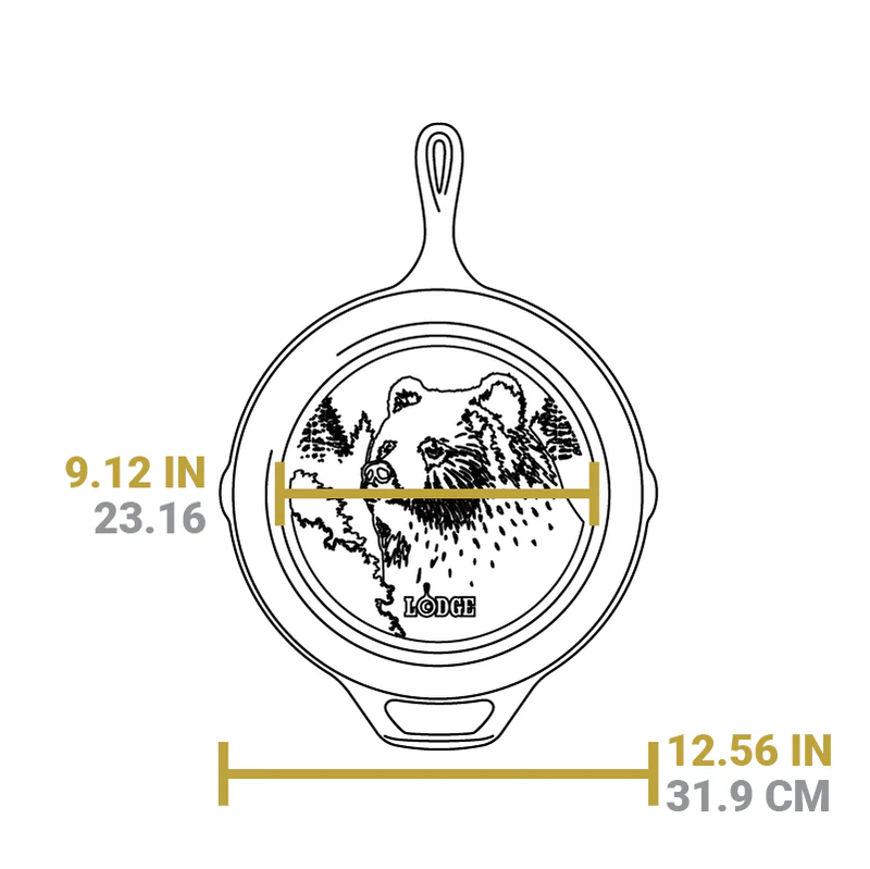 Lodge Wildlife Series™ 12" Cast Iron Bear Skillet
