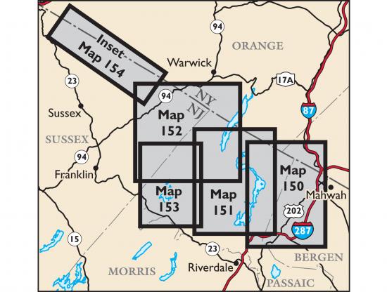 NYNJTC Northern New Jersey Highlands Trail Map - 13th Edition