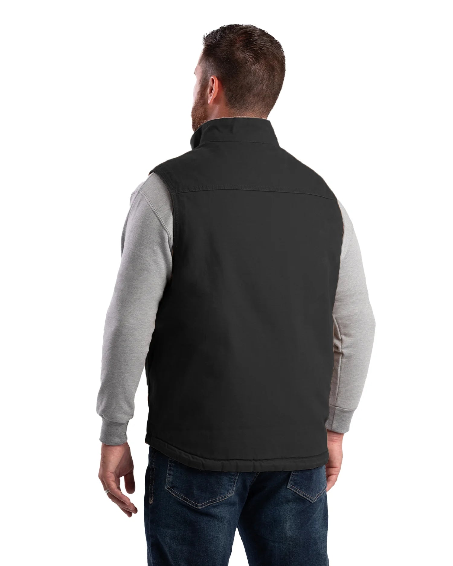 Berne Heartland Sherpa-Lined Washed Duck Vest - Tall - Mens