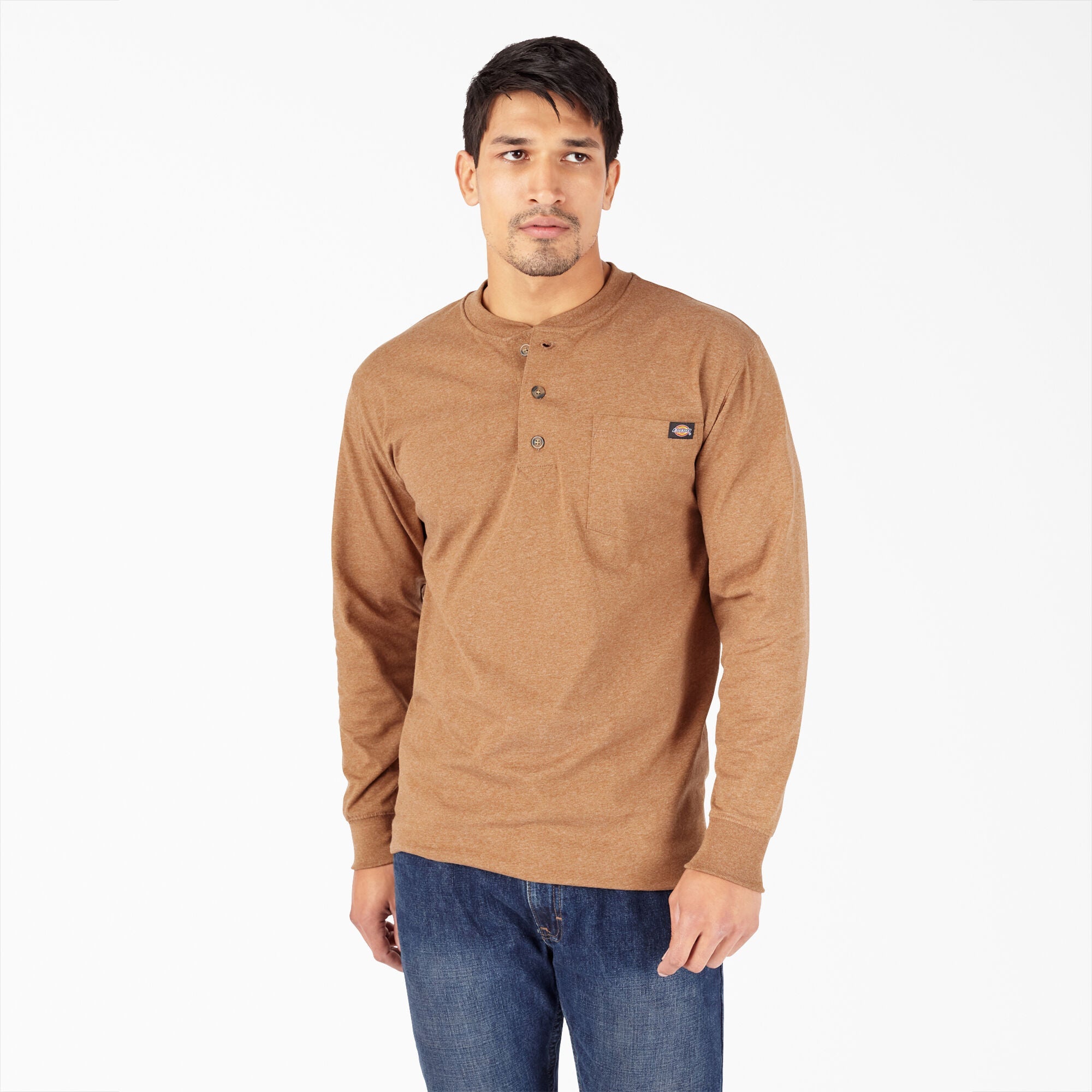 Dickies Heavyweight Heathered Henley Long Sleeve - Tall - Mens