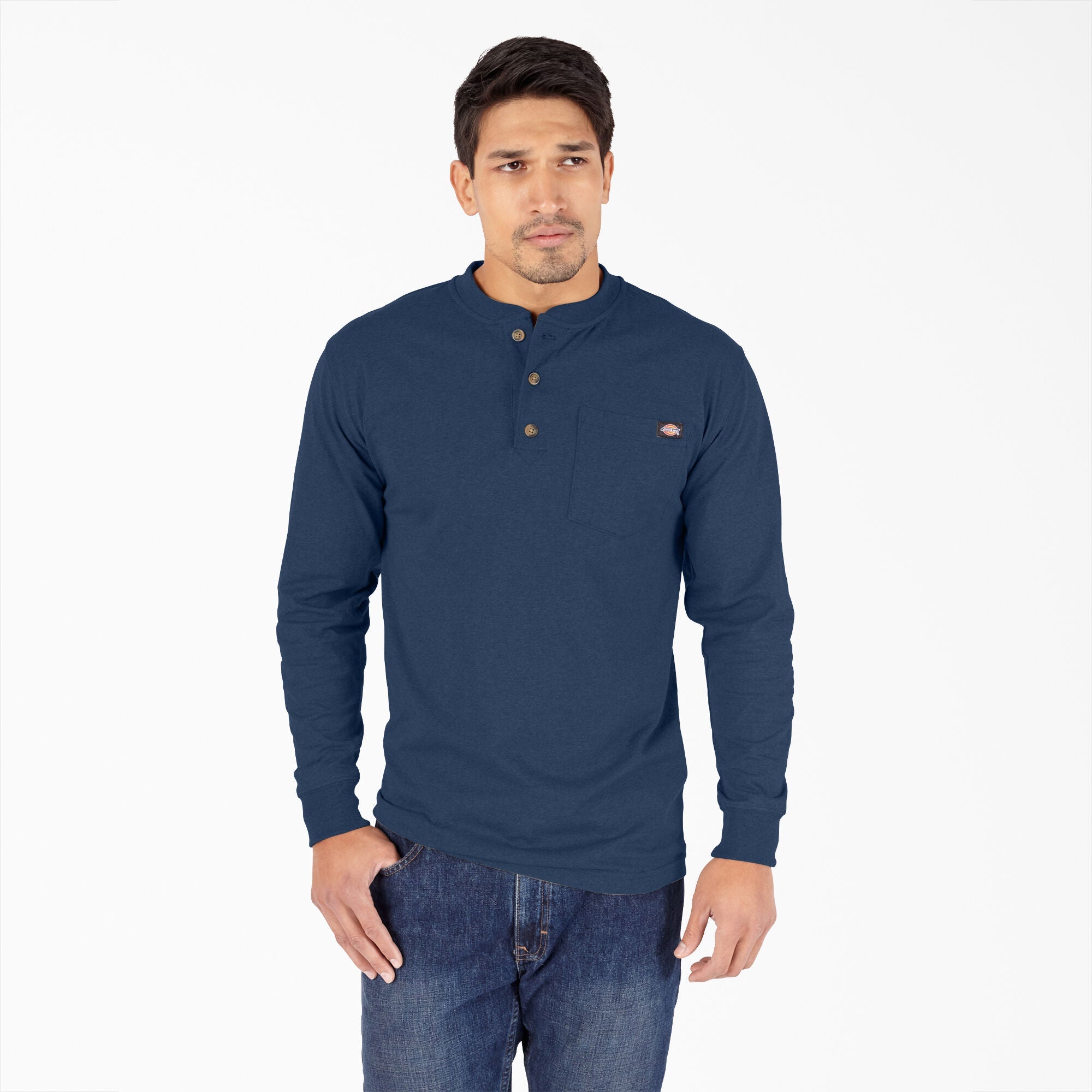 Dickies Heavyweight Heathered Henley Long Sleeve - Tall - Mens