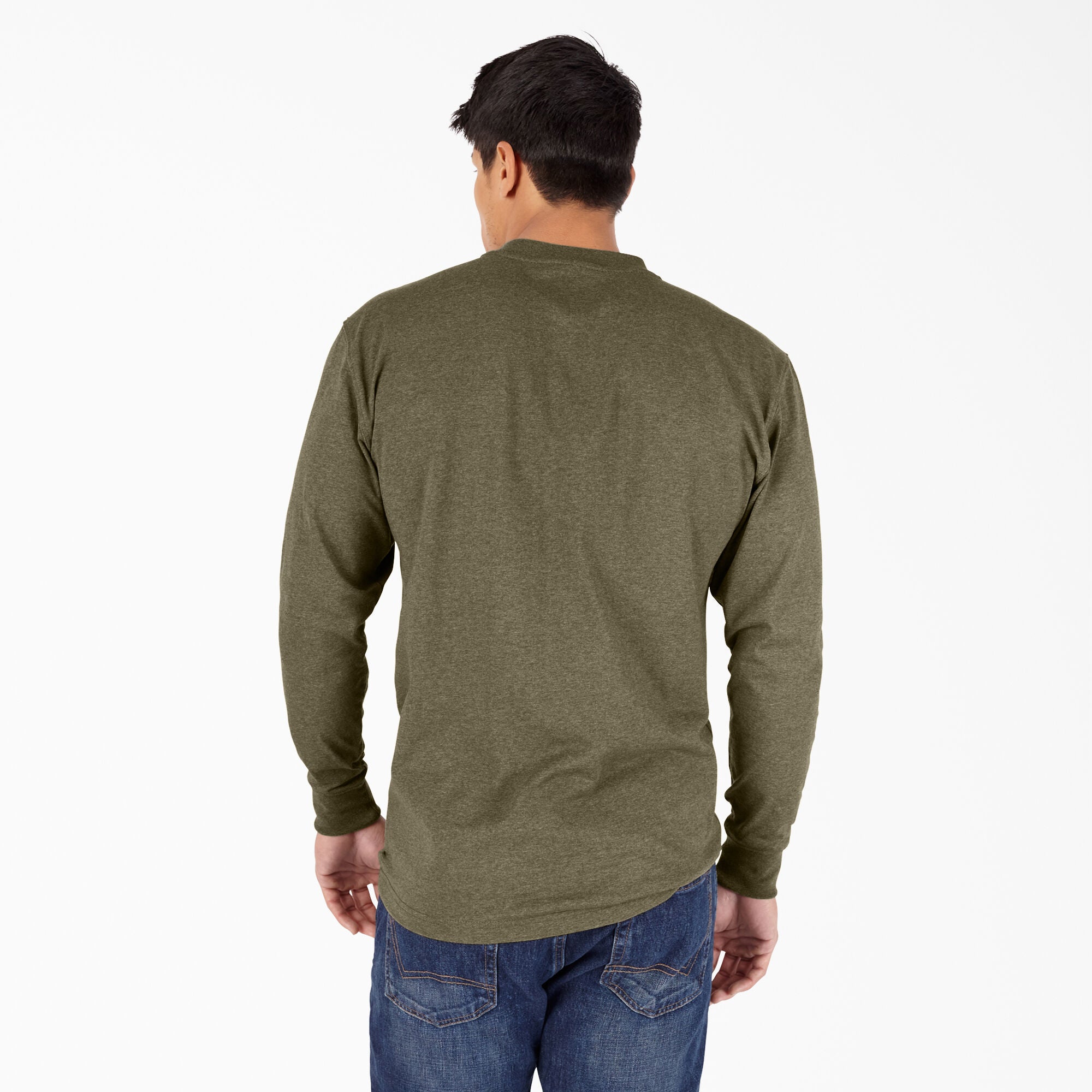 Dickies Heavyweight Heathered Henley Long Sleeve - Mens