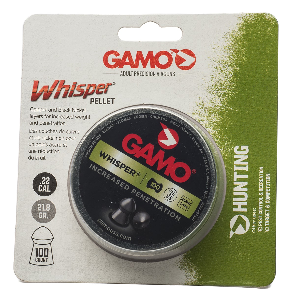 Gamo Whisper High Weight Pellets .22 Caliber