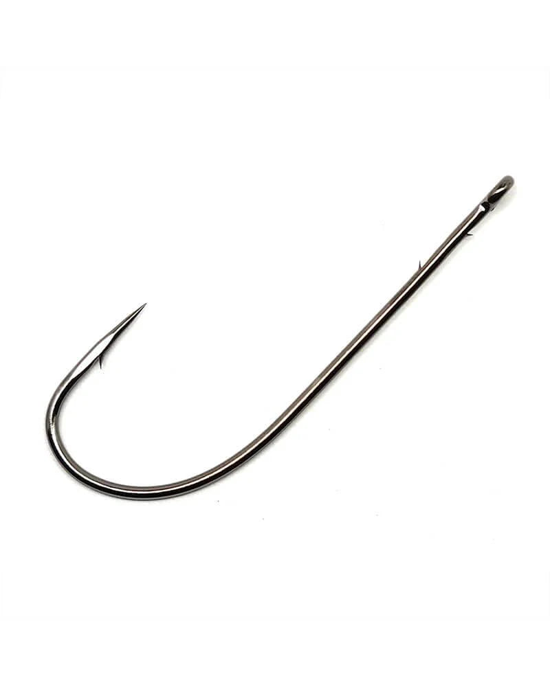 Gamakatsu Worm Hoook Straight Shank O'Shaughnessy Bend Hooks NS Black