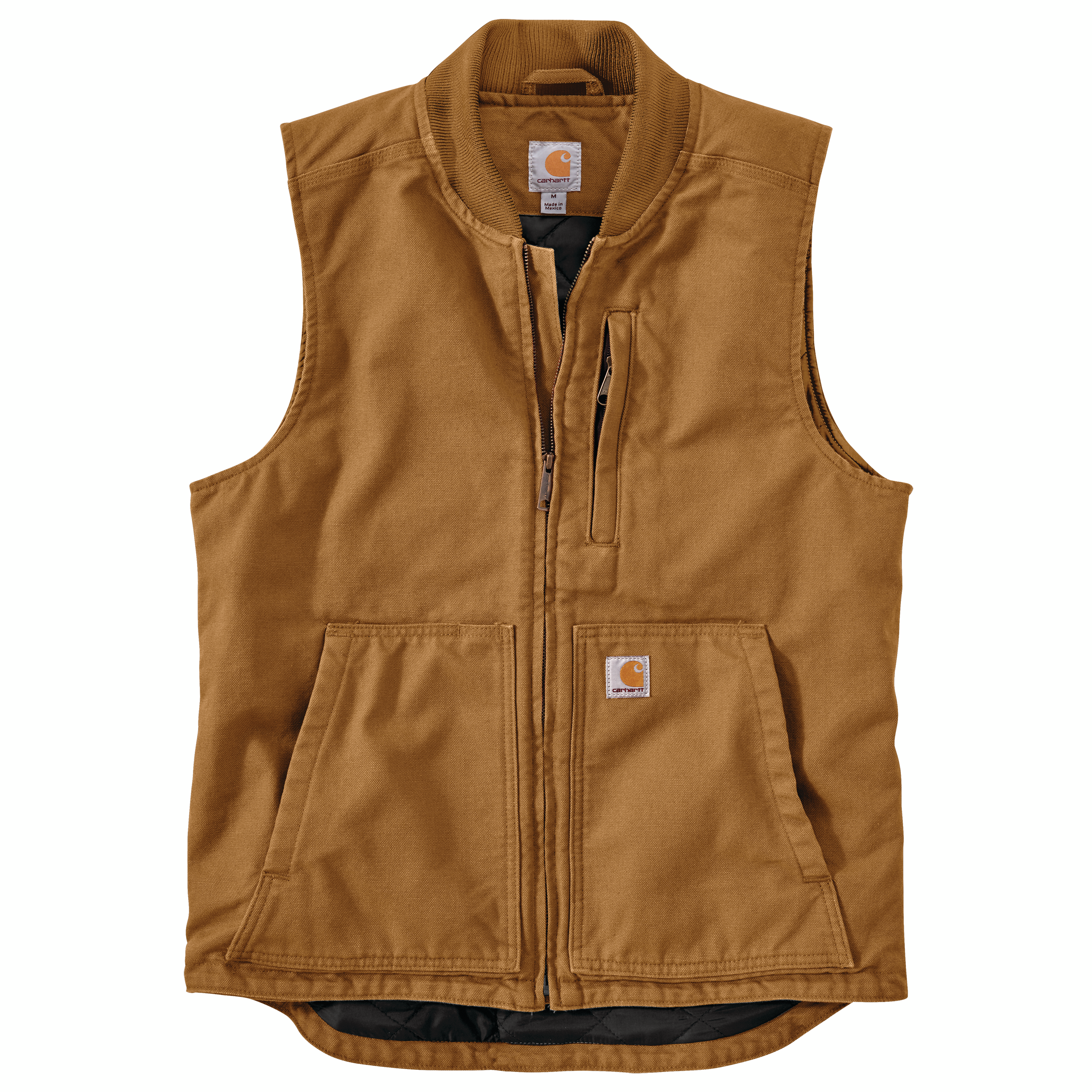 Carhartt Washed Duck Insulated Rib Collar Vest - Mens