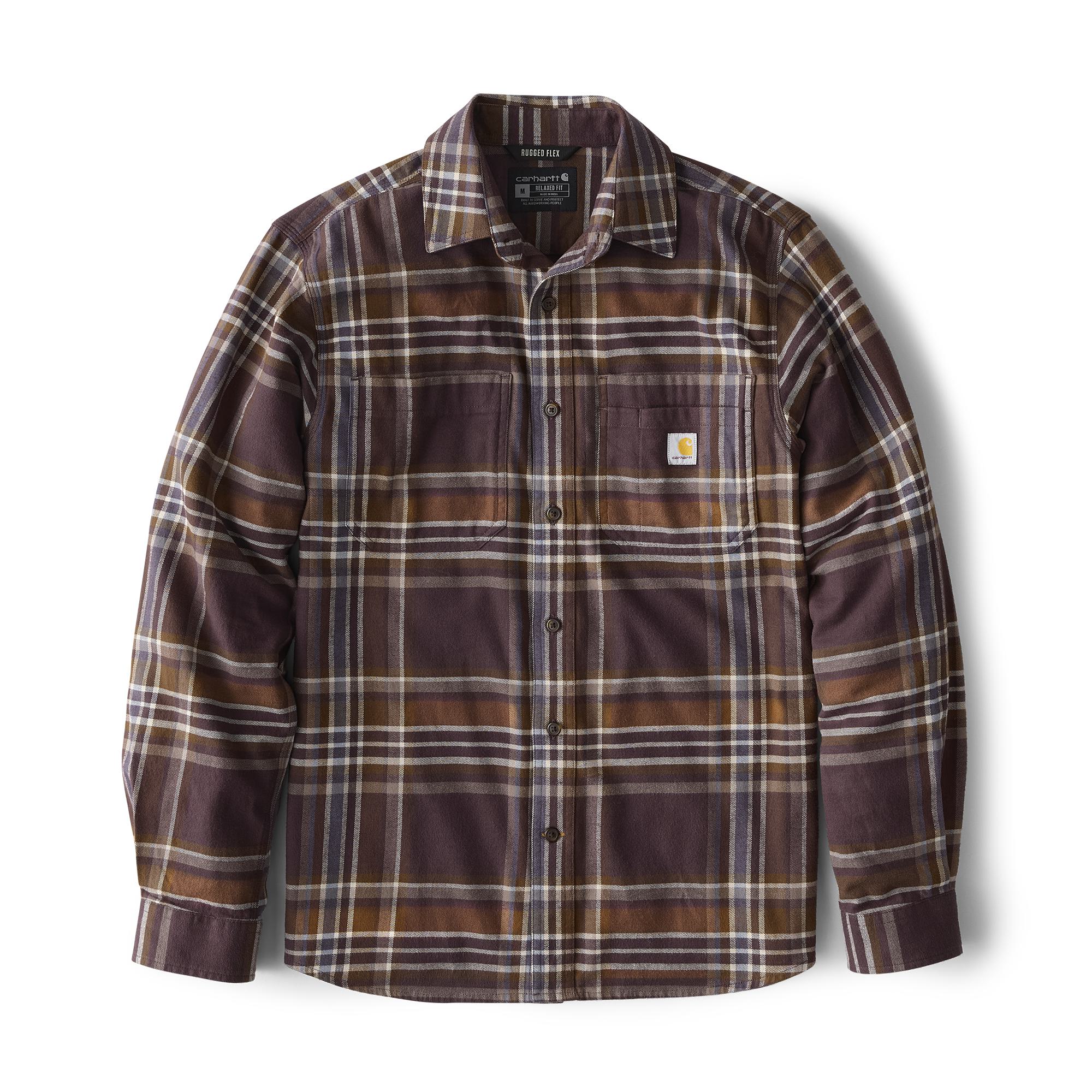 Carhartt Rugged Flex™ Midweight Flannel Long-Sleeve Plaid Shirt - Mens