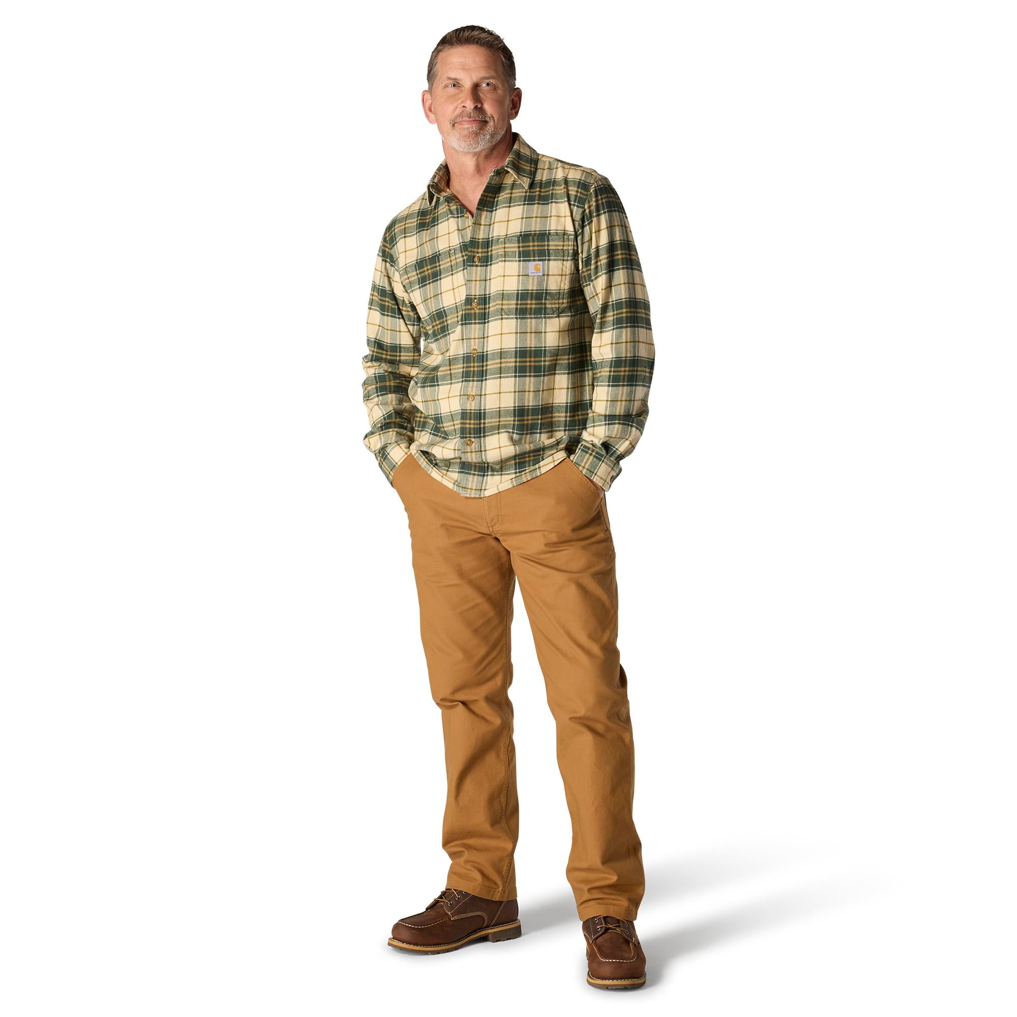 Carhartt Rugged Flex™ Midweight Flannel Long-Sleeve Plaid Shirt - Mens