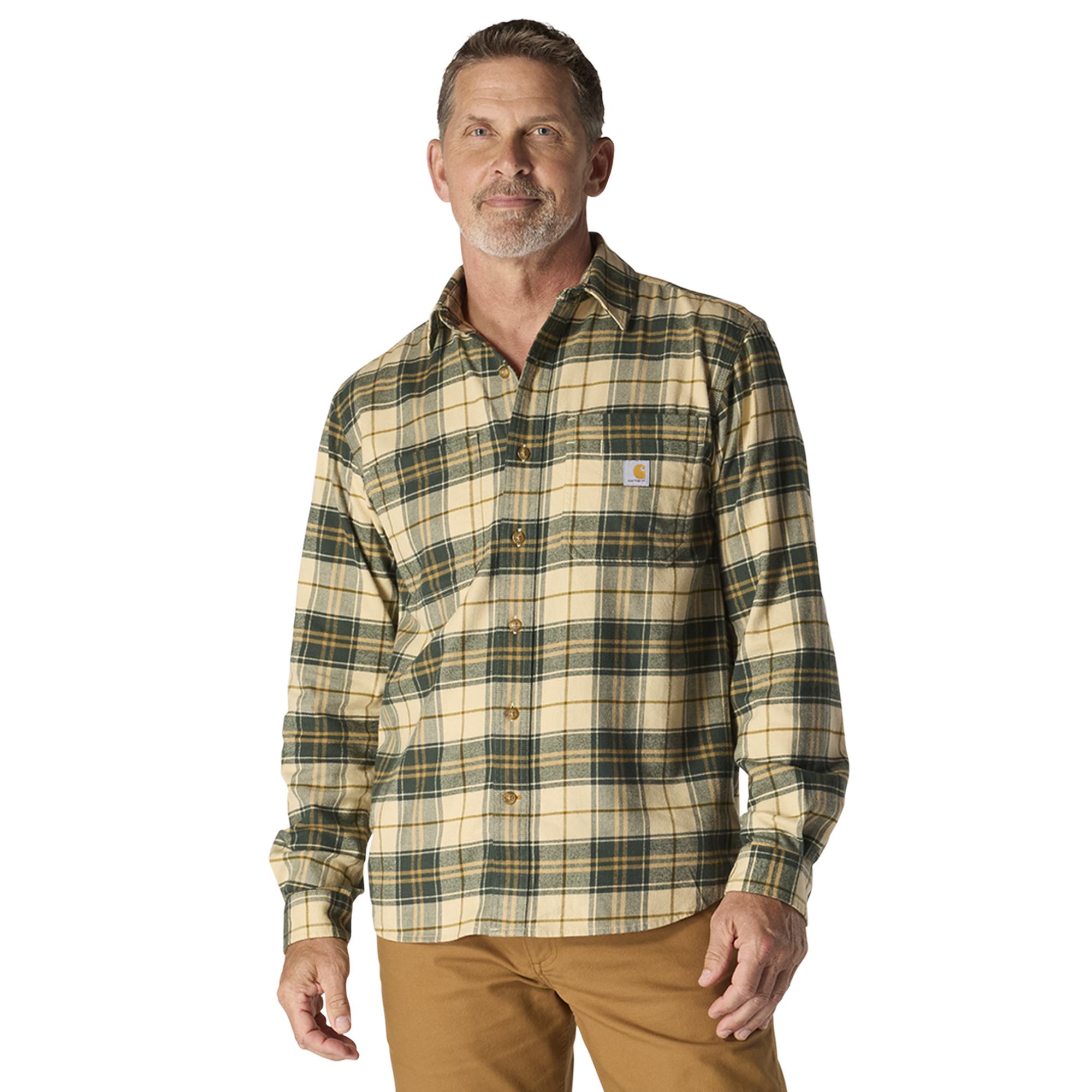 Carhartt Rugged Flex™ Midweight Flannel Long-Sleeve Plaid Shirt - Mens