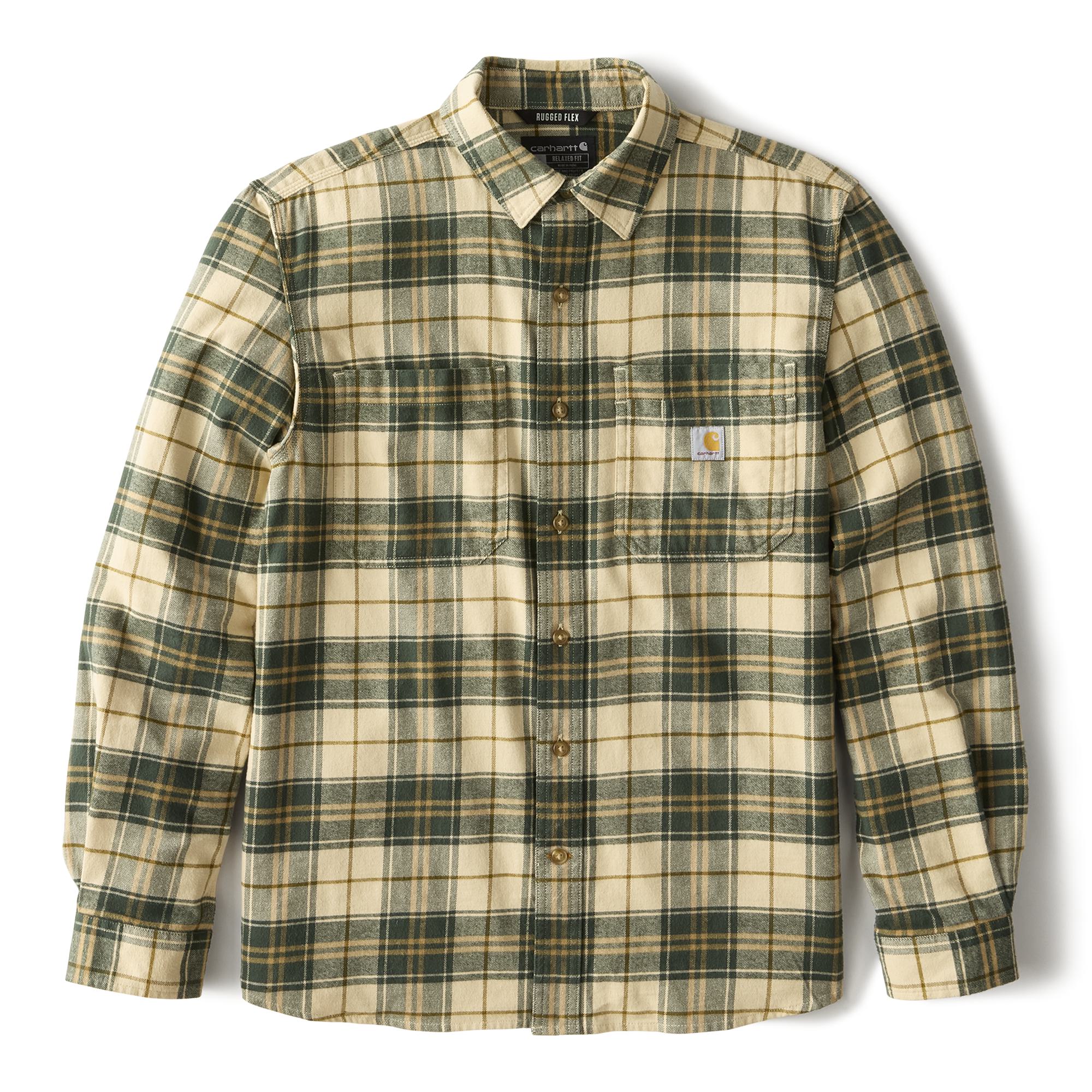 Carhartt Rugged Flex™ Midweight Flannel Long-Sleeve Plaid Shirt - Mens