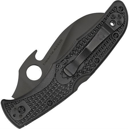 Spyderco Matriarch 2 Black Blade Folding Knife with Emerson Opener