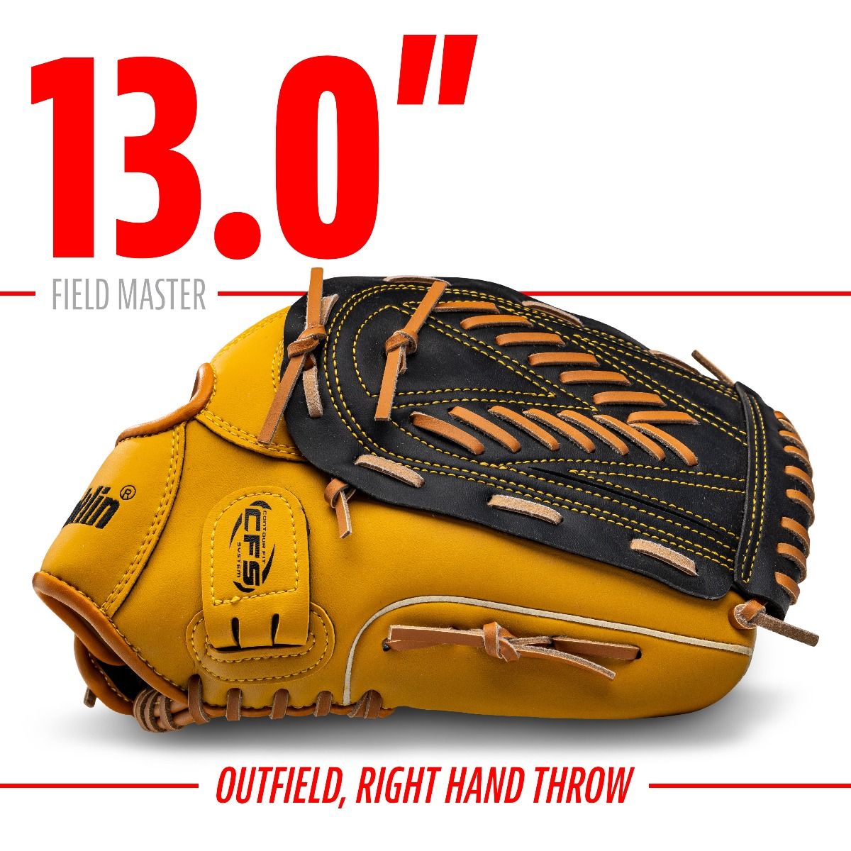 Gant Baseball Franklin Sports - Gant Fieldmaster Glow Camel Droit 12 Pouces équipement Baseball Ajustable