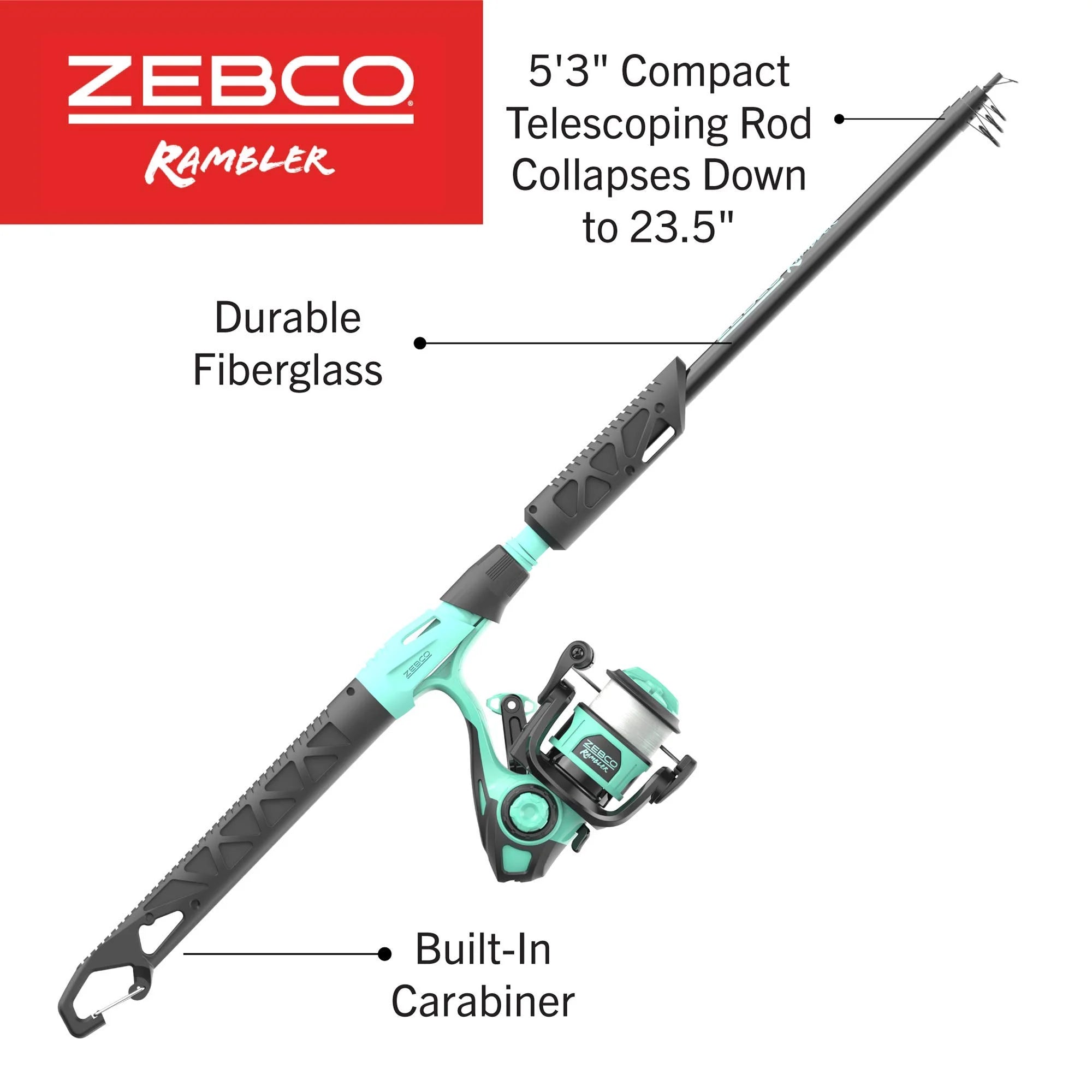 Zebco Rambler 5' 3" Telescopic Spinning Combo - Kids