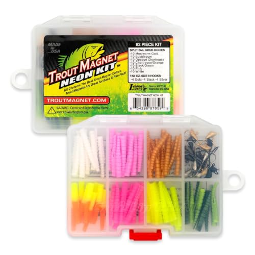 Leland Trout Magnet Kit & Grubs Shad Darts NEON KIT