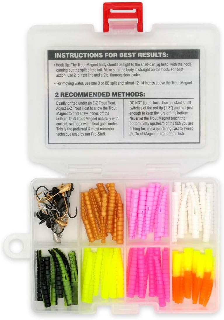 Leland Trout Magnet Kit & Grubs Shad Darts NEON KIT