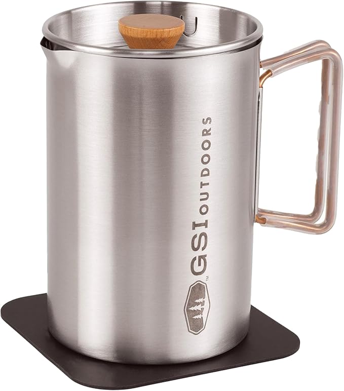 GSI Outdoors Glacier Stovetop Javapress, Stainless Steel French Press Coffee Make