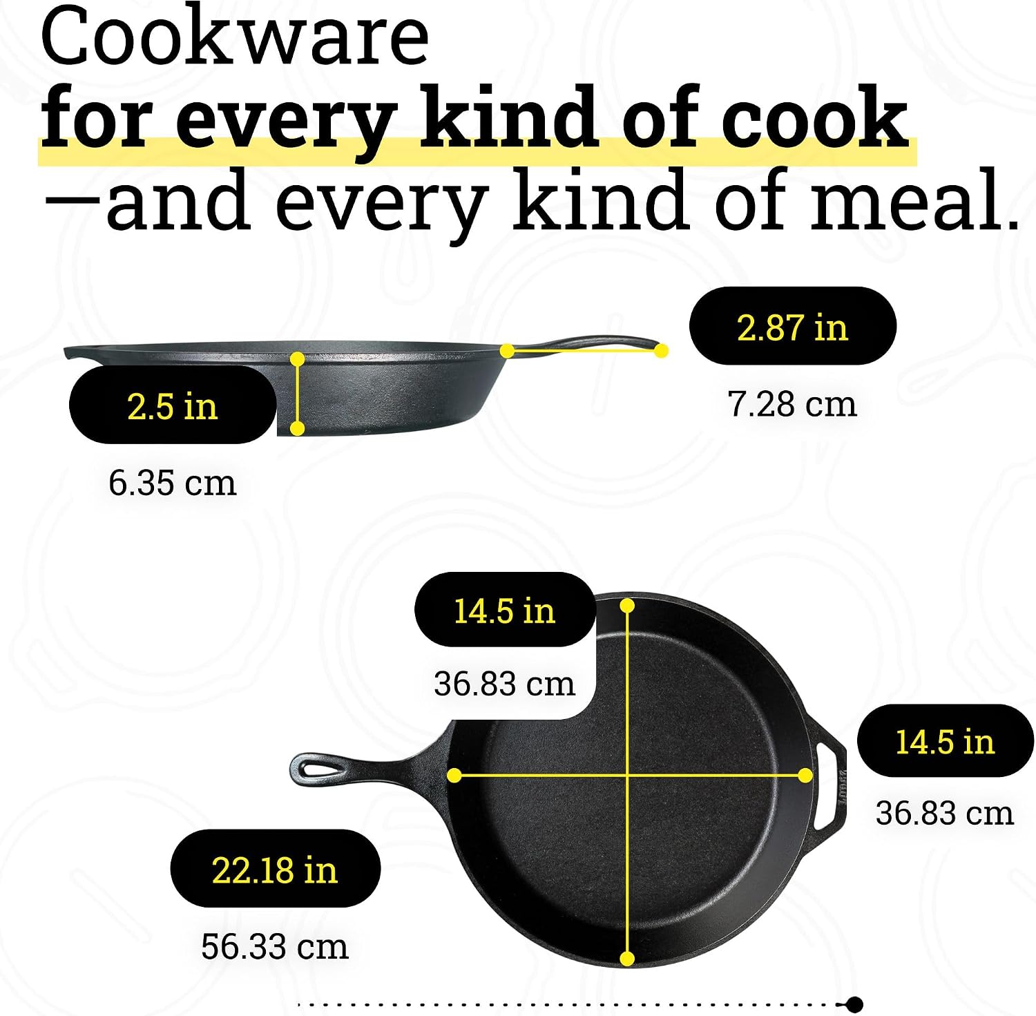 Lodge Logic Cast Iron Skillet 15 in. Black