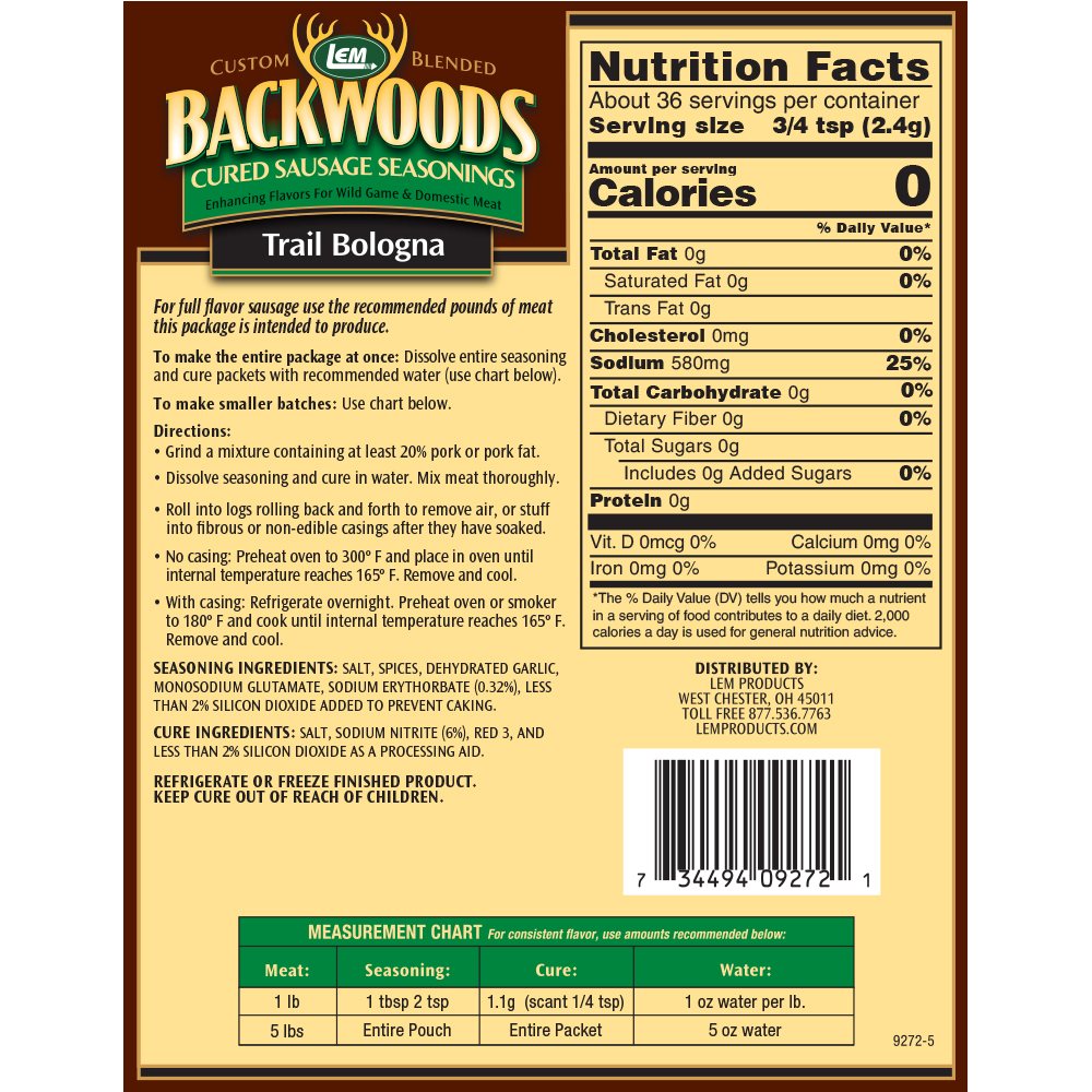 LEM Backwoods Trail Bologna Cured Sausage Seasoning