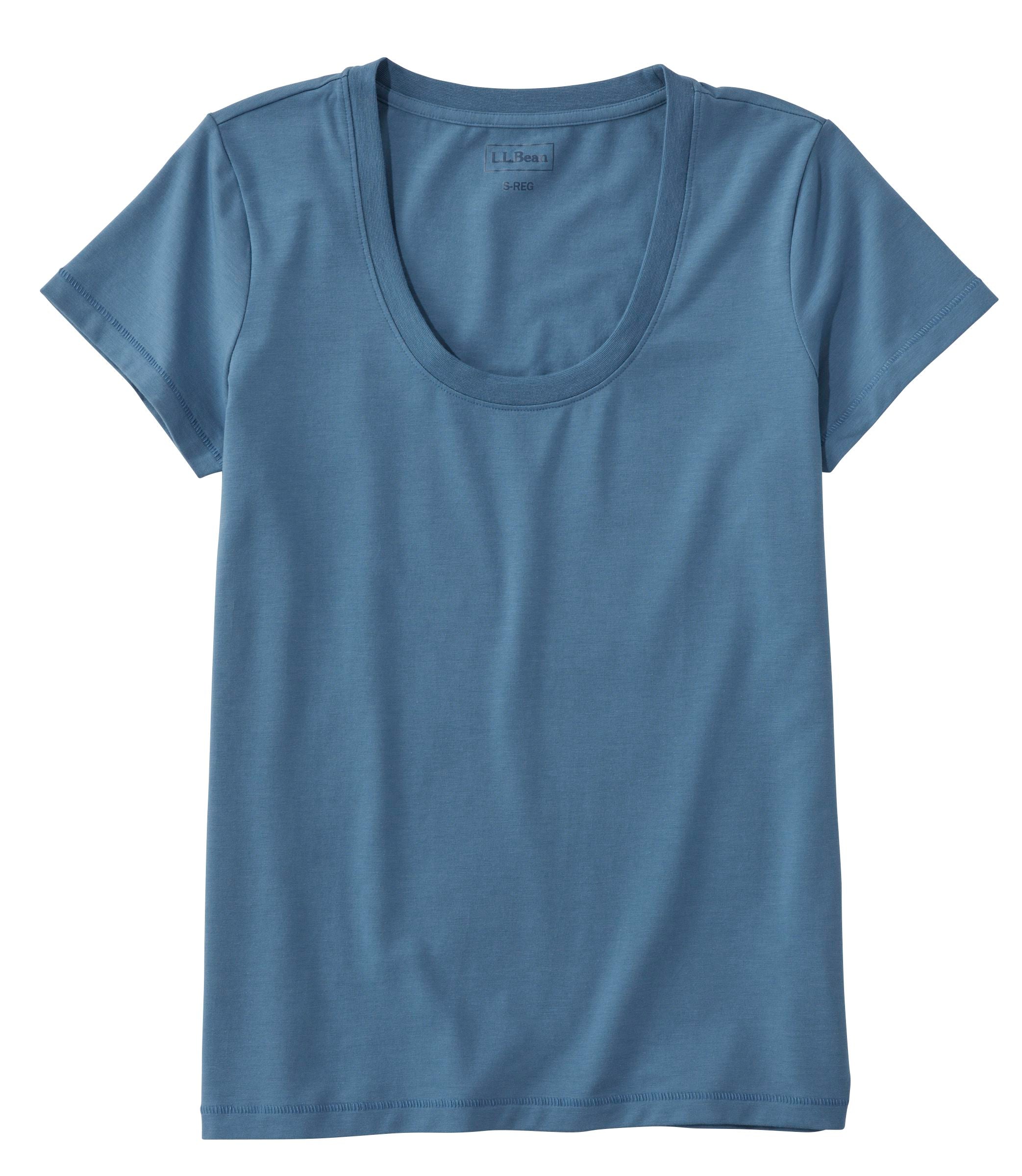 L.L.Bean Soft Stretch Supima-Blend Scoopneck Tee - Womens