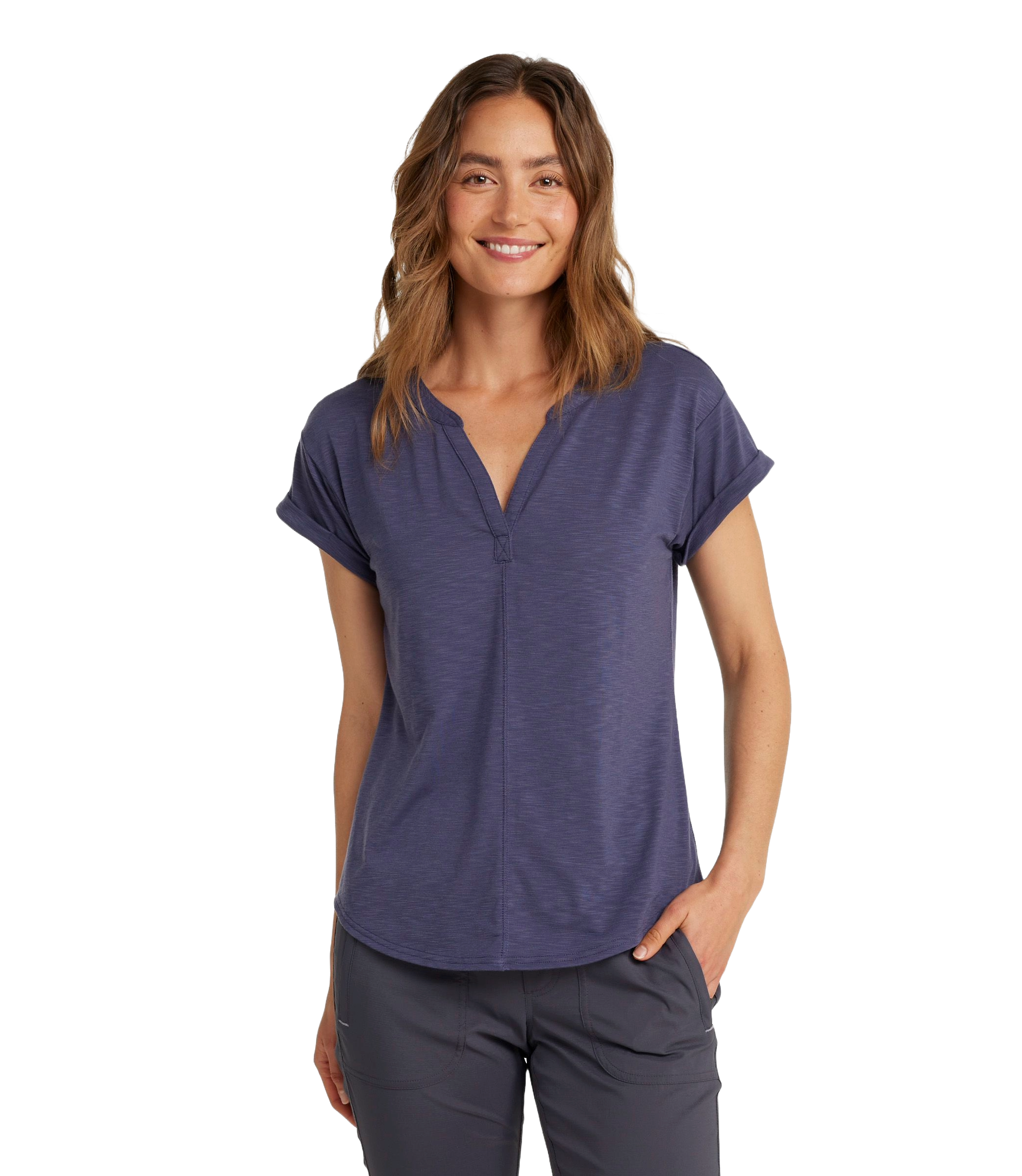 L.L.Bean Streamside Short-Sleeve Splitneck - Womens