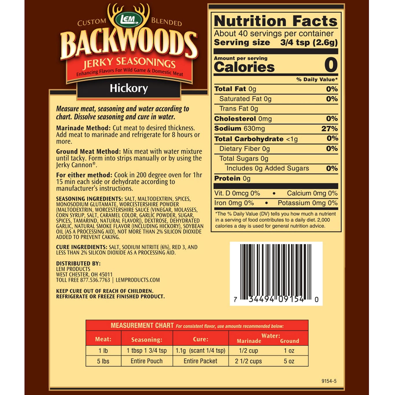 LEM Backwoods Hickory Jerky Seasoning