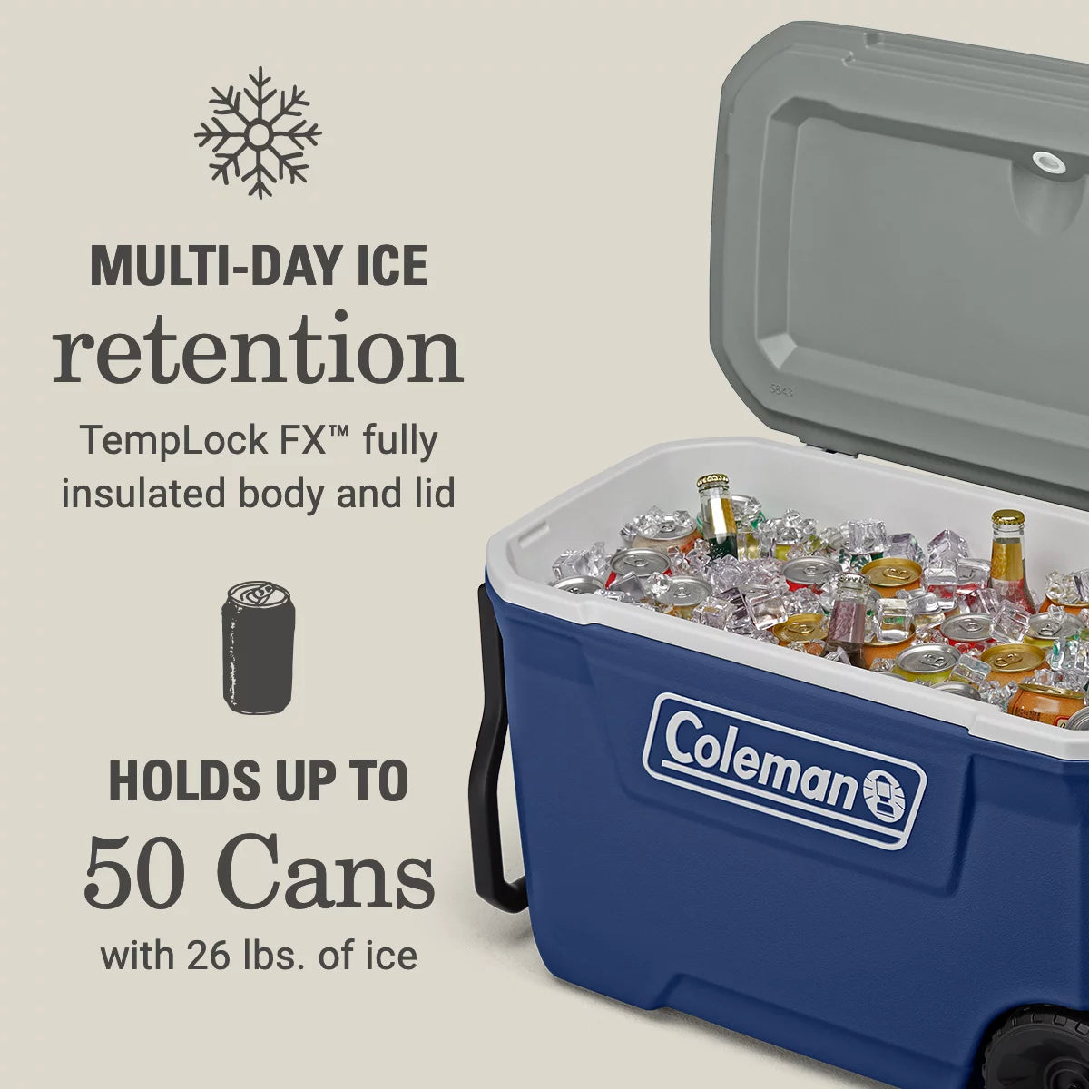 Coleman 316 Wheeled Cooler 62Qt