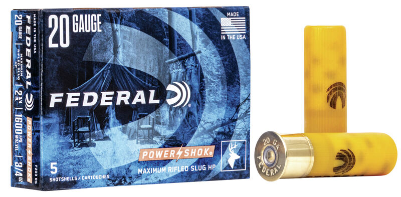 Federal Power-Shok Rifled Slug - 20GA - 2 3/4" - 328gr