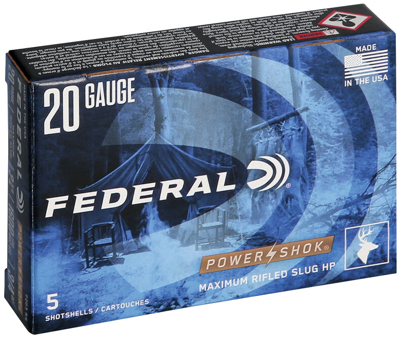 Federal Power-Shok Rifled Slug - 20GA - 2 3/4" - 328gr