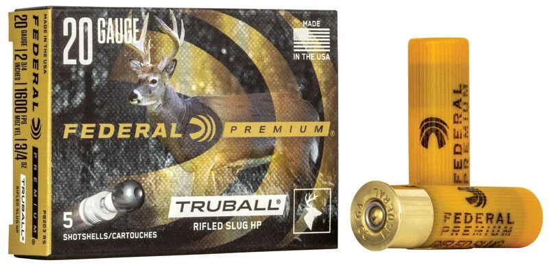 Federal TruBall Rifled Slug - 20GA - 2 3/4"